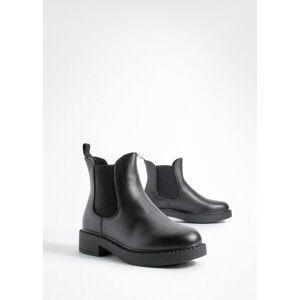 boohoo Wide Fit Tab Detail Chelsea Boots