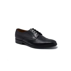 Savile Row Company Black Leather Derby Shoes With Brogue Detailing 7 - Men