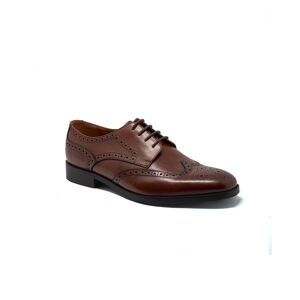 Savile Row Company Chocolate Brown Leather Derby Shoes With Brogue Detailing 8 - Men