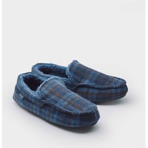 Savile Row Company Blue Check Moccasin Slippers 9 - Men