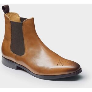 Savile Row Company Tan Leather Brogue Chelsea Boots 9 - Men