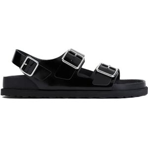 Birkenstock , Black Leather Milano Sandals ,Black male, Sizes: 9 UK, 12 UK, 11 UK, 7 UK, 10 UK