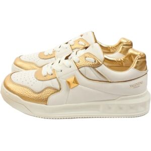 Valentino , White/Gold Sneakers for Men ,White male, Sizes: 10 UK