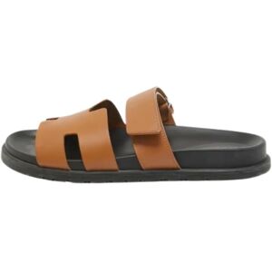 Hermès Vintage , Pre-owned Fabric sandals ,Brown male, Sizes: 7 UK