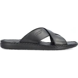 Rieker , Black Leather Men`s Sliders ,Black male, Sizes: 11 UK