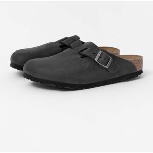 Birkenstock Boston Oiled Nubuck Leather Unisex Clogs  - Black - UK11.5 EU46 Regular - male