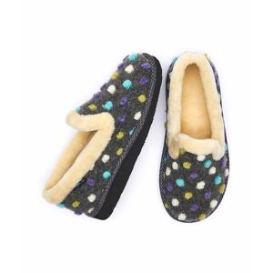 Grey Classic Colourful Spotty Slippers   Size 7   Peanut Brittle Moshulu - 7
