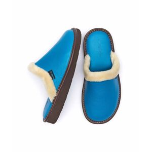 Blue Classic Leather Mule Slippers   Size 5   Adele 2 Moshulu - 5