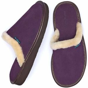 Purple Classic Suede Mule Slippers   Size 7   Vitoria Moshulu - 7