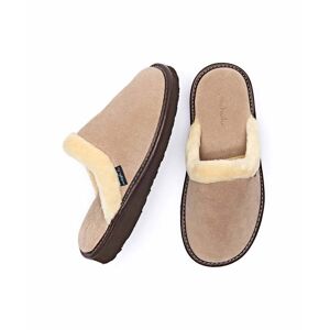 Neutral Classic Suede Mule Slippers   Size 7   Vitoria Moshulu - 7