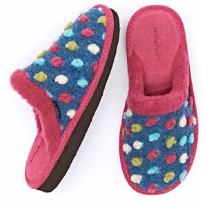 Blue Colourful Spotty Mule Slippers   Size 8   Malia 2 Moshulu - 8