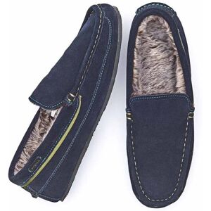 Blue Fluffy Suede Moccasin Slipper Men's   Size 9   Grin Moshulu - 9