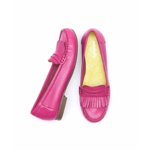 Pink Fringed Leather Loafers   Size 4   Italian Dressing Moshulu - 4