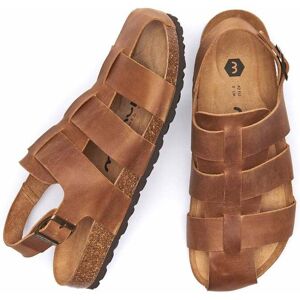 Brown Leather Cork Footbed Fisherman Sandals Men's   Size 7   Berneray Moshulu - 7