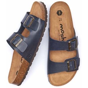 Blue Leather Cork Footbed Sandals Men's   Size 7   Munich Waxy Moshulu - 7