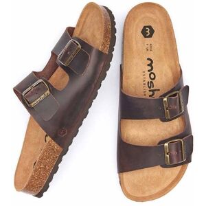 Brown Leather Cork Footbed Sandals Men's   Size 10   Munich Waxy Moshulu - 10