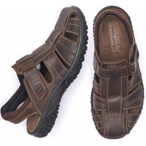 Brown Leather Extra Coverage Sandals Men's   Size 7   Polhand 2 Moshulu - 7