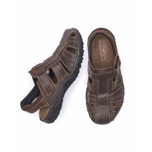 Brown Leather Extra Coverage Sandals Men's   Size 9   Polhand 2 Moshulu - 9