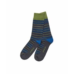 Blue Mens Cotton-Rich Stripe Socks   Bonham Moshulu
