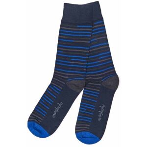 Blue Mens Cotton-Rich Stripe Socks   Daltrey Moshulu