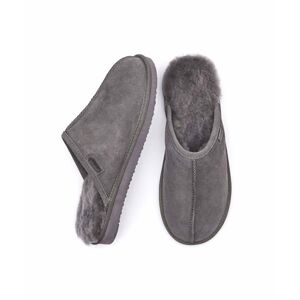 Grey Men's Luxury Sheepskin Mule Slipper   Size 7   Foxtail Moshulu - 7