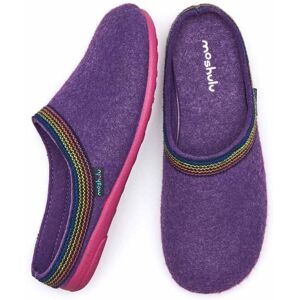 Purple Recycled Felt Turkish Mule Slippers   Size 7   Mirissa Moshulu - 7