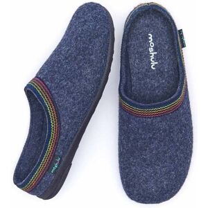 Blue Recycled Felt Turkish Mule Slippers   Size 5   Mirissa Moshulu - 5