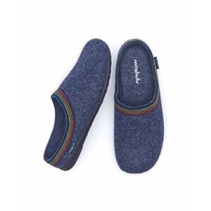 Blue Recycled Felt Turkish Mule Slippers   Size 7   Mirissa Moshulu - 7