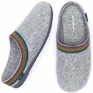 Grey Recycled Felt Turkish Mule Slippers   Size 4   Mirissa Moshulu - 4