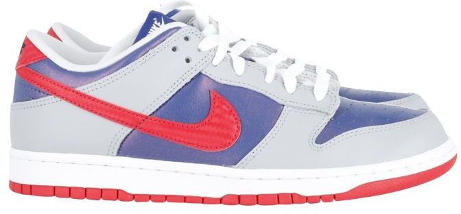 Nike Pre-Owned Mens Dunk Low Samba Sneakers In Multicolor Leather - Blue/grey/red Leather (Archived) - Size Uk 7.5