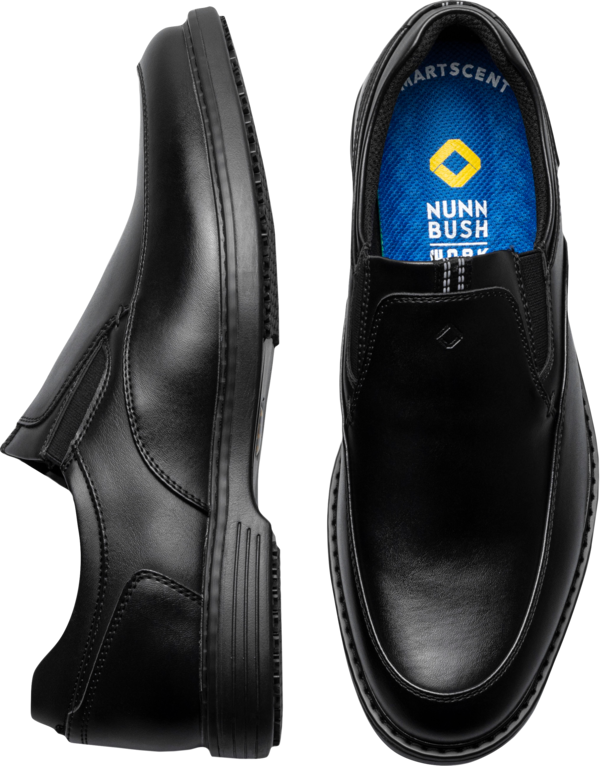Nunn Bush Men's Wade Work Moc Toe Slip On Shoes Black - Size: 7.5 D-Width - Black - male
