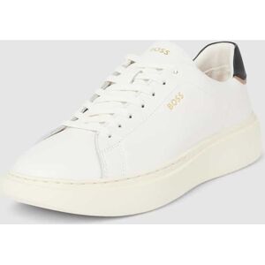 BOSS Sneaker aus Leder mit Kontrastbesatz Modell 'Amber', Größe 37 - EUR - Offwhite - 37