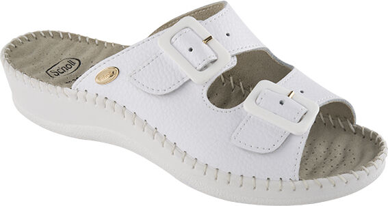 Scholl Chaussures de Confort Mules Weekend Blanc Taille 36