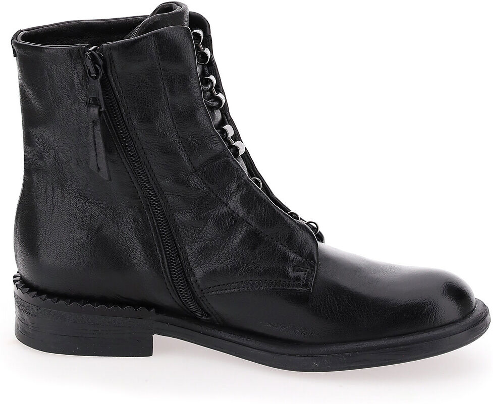 MJUS Bottines plates en cuir, lacets cachés