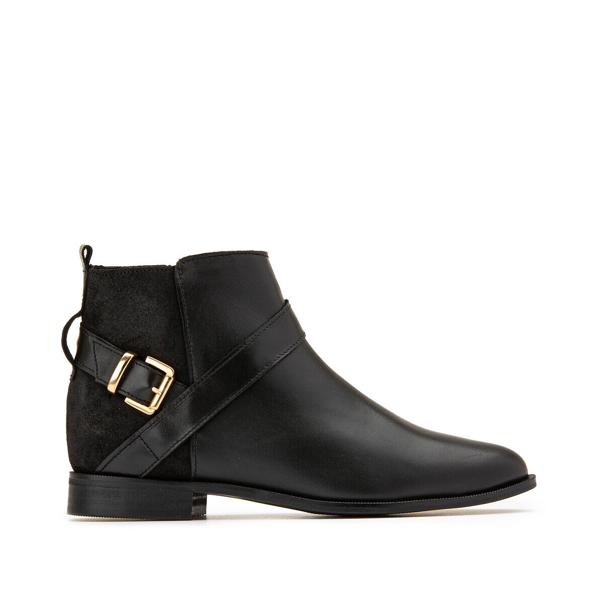 ANNE WEYBURN Boots zippés en cuir talon plat