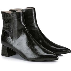 Madeleine Leder-Stiefeletten mit Kroko-Print schwarz 38