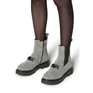 Madeleine Wildleder-Boots mit Profilboden grau 41