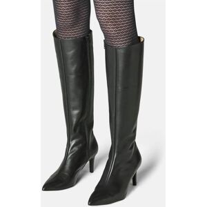 Madeleine Lederstiefel mit Pfennig-Absatz schwarz 39