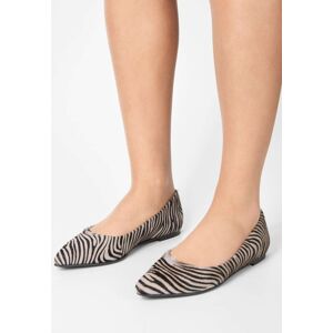 Madeleine Lederballerina mit Zebra-Print schwarz / multicolor 40