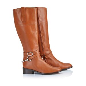 Madeleine Lederstiefel mit Zierspangen cognac 37