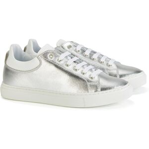 Madeleine Leder-Sneaker im Metallic-Look silberfarben / weiss 36