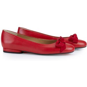 Madeleine Leder-Ballerinas mit Zierschleife rot 39