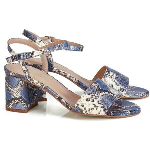 Madeleine Sandalette aus geprägtem Leder rauchblau / multicolor 41