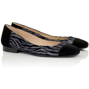 Madeleine Leder-Ballerinas mit Animal-Print anthrazit / schwarz 36