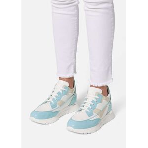 Madeleine Leder-Sneaker in coolem Mix aus Lack- und Glattleder wasserblau / multicolor 41