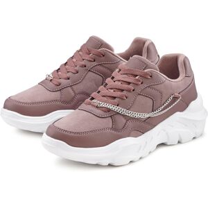 LASCANA Sneaker, mit Chunky-Sohle & Ketten, Schnürhalbschuhe, Freizeitschuhe... mauve  36