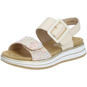 Remonte Keilsandalette »ELLE-Collection«, Sommerschuh, Sandale, Keilabsatz,... creme kombiniert  39