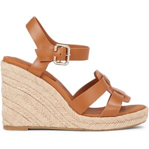 Tommy Hilfiger Keilsandalette »ESPADRILLE HIGH WEDGE LEATHER«, Sommerschuh,... cognac  39