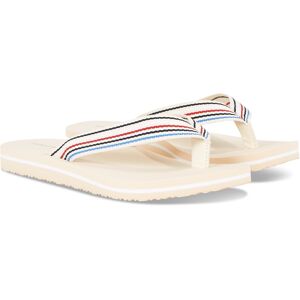 Tommy Hilfiger Zehentrenner »TH STRIPES BEACH SANDAL«, Sommerschuh,... beige-blau-rot  42