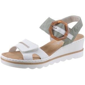 Rieker Sandalette, Sommerschuh, Sandale, Keilabsatz, mit auffälliger... mint-weiss  40